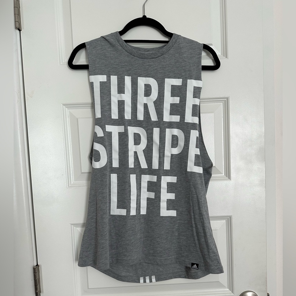 Adidas | Tank Top Three Stripe Life | Size M | Gray